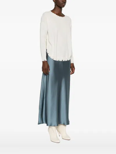 荷叶边羊绒上衣