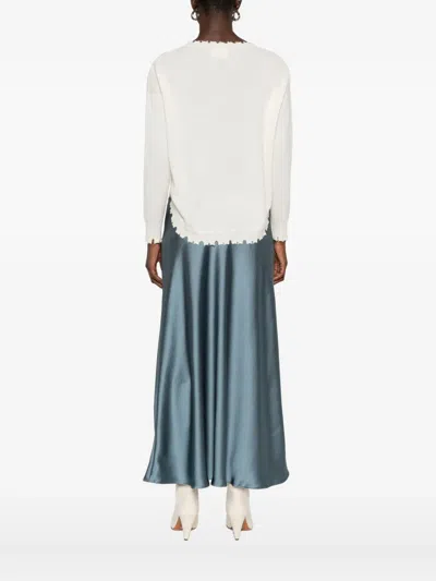 荷叶边羊绒上衣