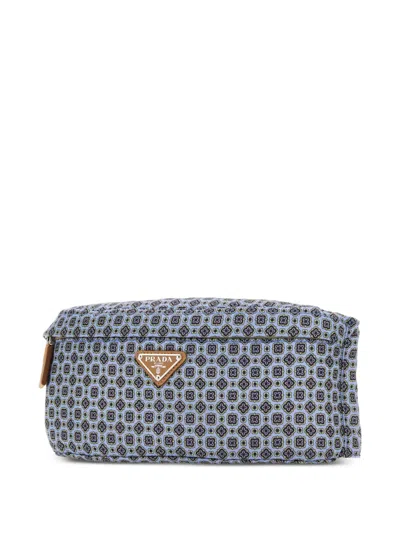 Prada Printed Re-nylon Belt Bag In Blue