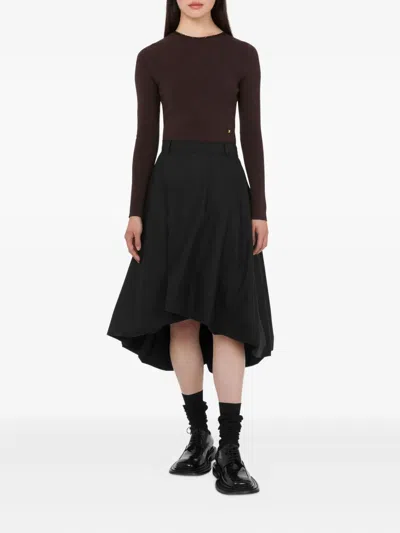 Moschino Cotton Poplin Skirt In Black