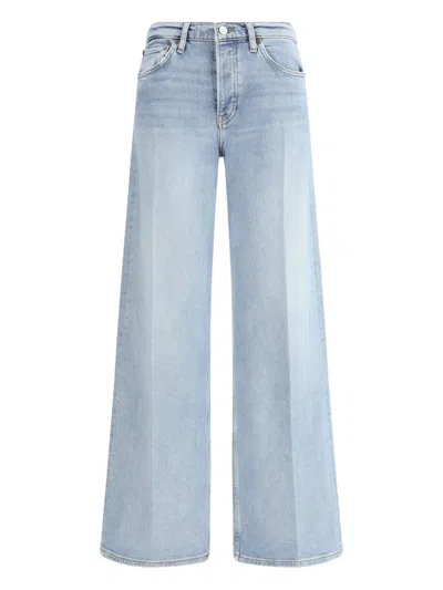 Re/done Wide Leg Jeans In Blue