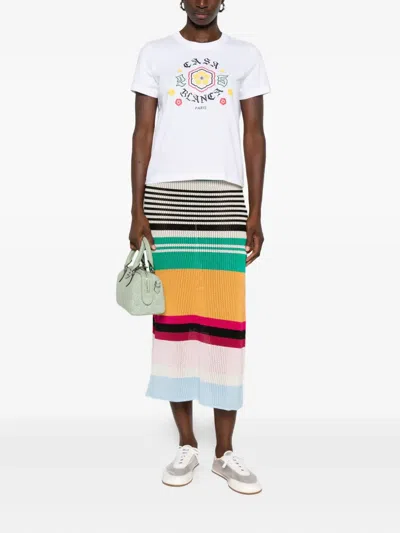 Casablanca White Cotton T-shirt With Print In White