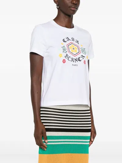 Casablanca White Cotton T-shirt With Print In White