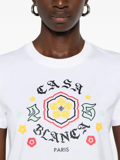 Casablanca White Cotton T-shirt With Print In White