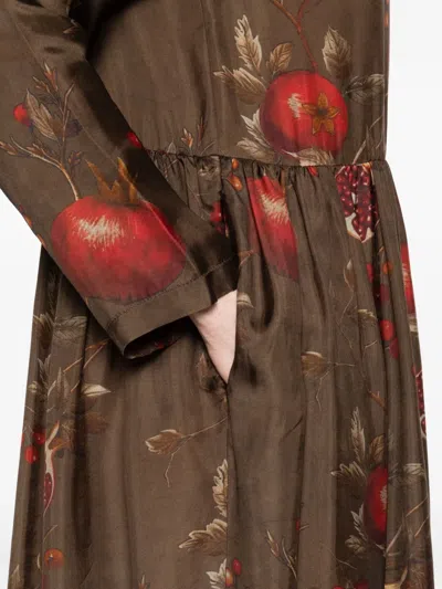 Uma Wang Crewneck Long Sleeves Fruit Print Dress In Multi