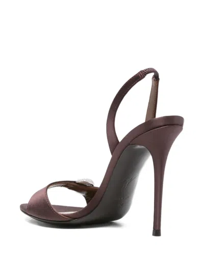 Giuseppe Zanotti Women Clandestino Satin Heel Sandals In Brown