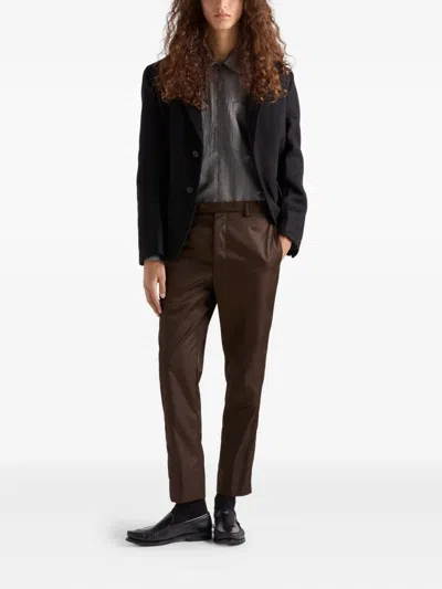 Prada Re-nylon Pants In Brown