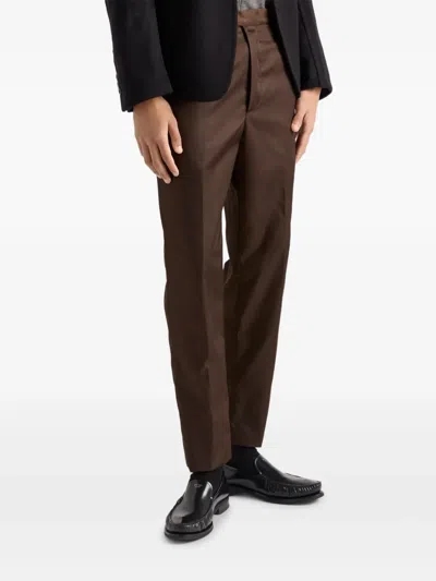 Prada Re-nylon Pants In Brown