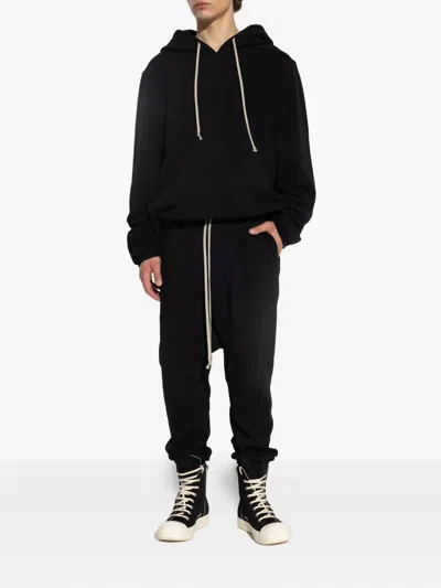 Rick Owens Drkshdw Black Drawstring-waist Drop-crotch Trousers In Black