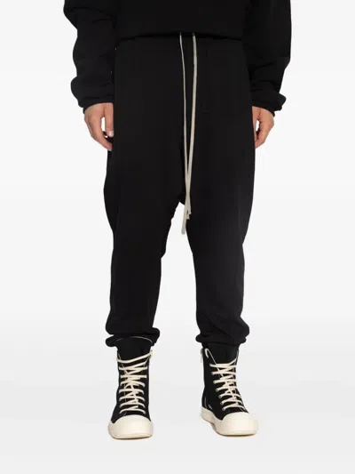 Rick Owens Drkshdw Black Drawstring-waist Drop-crotch Trousers In Black