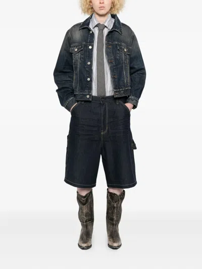 Balenciaga Denim Small Fit Jacket In Blue