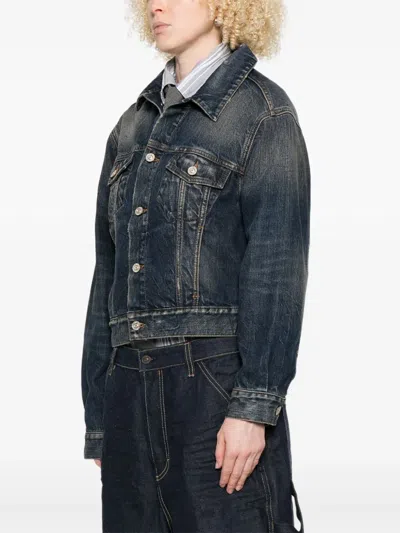 Balenciaga Denim Small Fit Jacket In Blue
