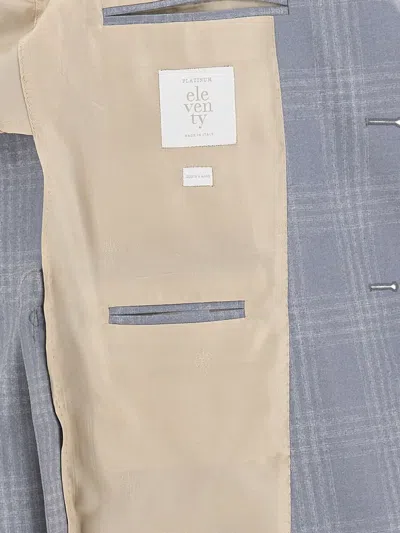 Eleventy Single-breasted Checked Blazer In Blue