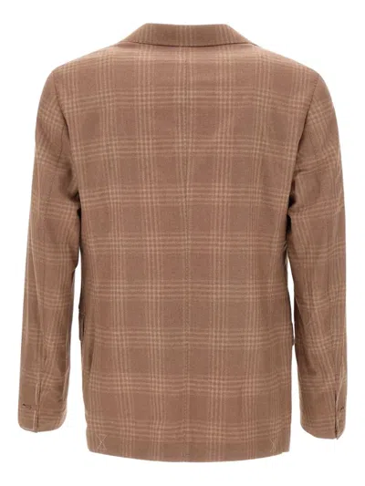 Eleventy Single-breasted Checked Blazer In Multi