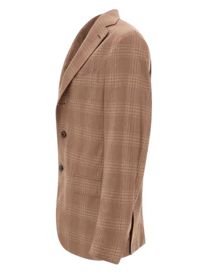 Eleventy Single-breasted Checked Blazer In Multi