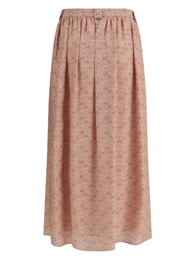 Kristina Ti Foliage-print Button-front Midi Skirt In Multi