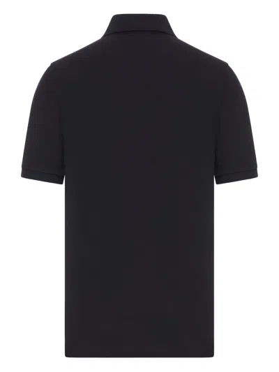 Saint Laurent Cassandre Polo Shirt In Black