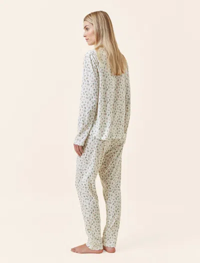 Papinelle Rosebud Organic Cotton Knit Long Sleeve Tee And Jogger In Neutral