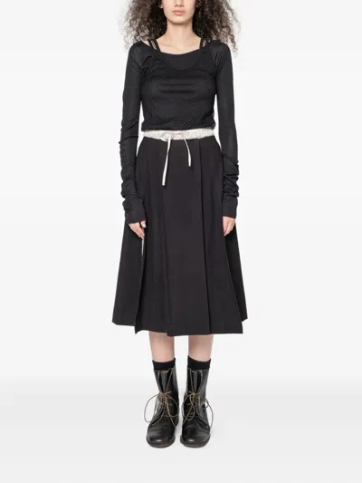 Muller Of Yoshiokubo Mesh-layer Long-sleeve Top In Black