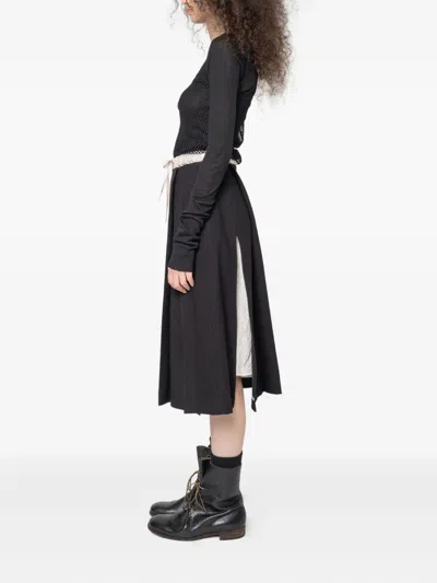 Muller Of Yoshiokubo Mesh-layer Long-sleeve Top In Black