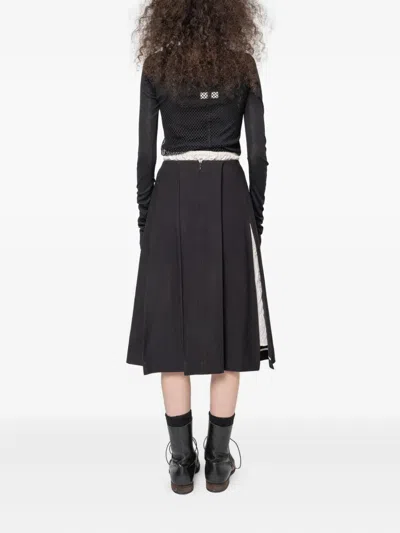 Muller Of Yoshiokubo Mesh-layer Long-sleeve Top In Black