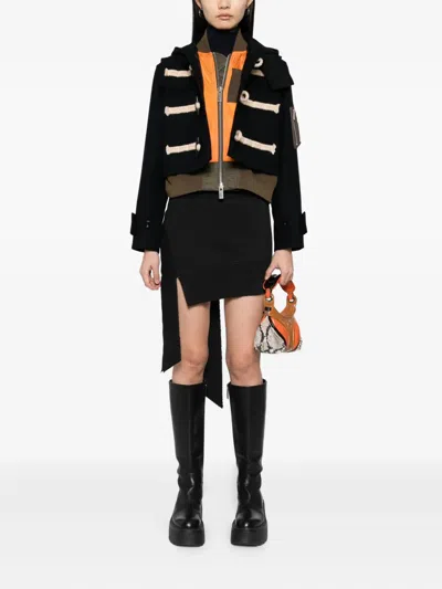 Sacai Wool Jacket In Black