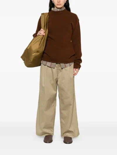 Sofie D'hoore Round-neck Wool Sweater In Brown