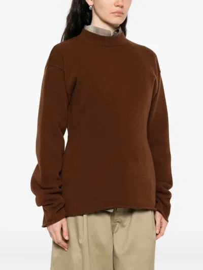 Sofie D'hoore Round-neck Wool Sweater In Brown