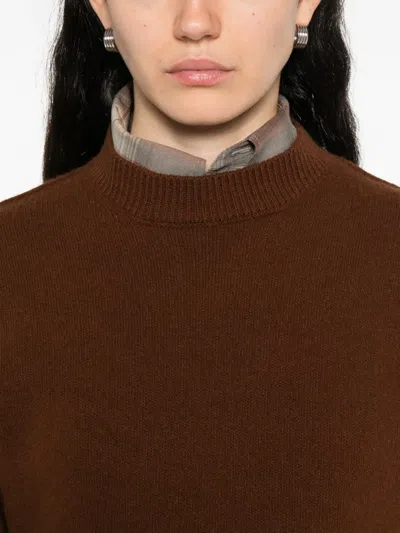 Sofie D'hoore Round-neck Wool Sweater In Brown