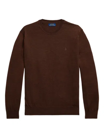 Polo Ralph Lauren Men's Sweaters Ralph Lauren - Ls Cn Pp Long Sleeve Pullover - Brown In Red