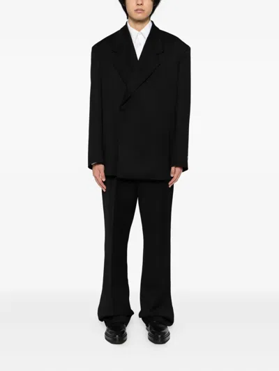 Fear Of God Black Double-breasted Jacket In Virgin Wool