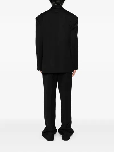 Fear Of God Black Double-breasted Jacket In Virgin Wool