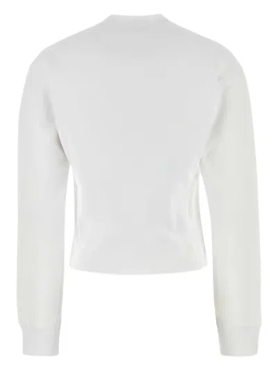 Dsquared2 Supernegative Dyed Just Right Cropped Raw Hem Crewneck In White