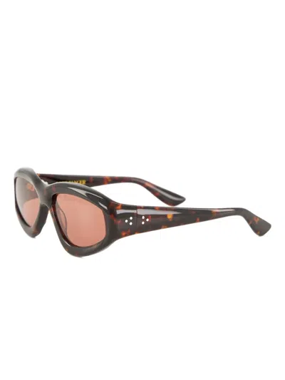 Port Tanger Irfan Tortoiseshell Geometric Sunglasses In Brown