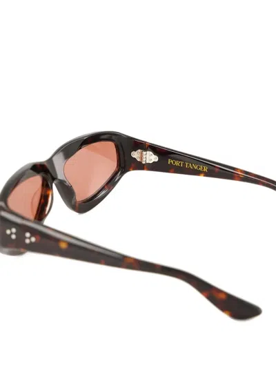 Port Tanger Irfan Tortoiseshell Geometric Sunglasses In Brown