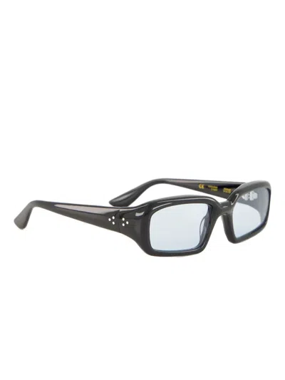 Port Tanger Mektoub Rectangle-frame Sunglasses In Black