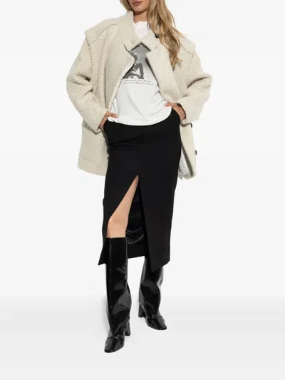Iro Asymmetric-closure Wool-blend Oversized Coat In Neutral