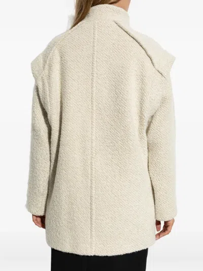 Iro Asymmetric-closure Wool-blend Oversized Coat In Neutral