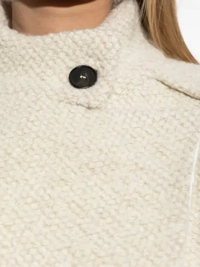 Iro Asymmetric-closure Wool-blend Oversized Coat In Neutral