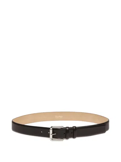 Max Mara Natural Leather Belt In Black
