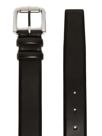 Max Mara Natural Leather Belt In Black