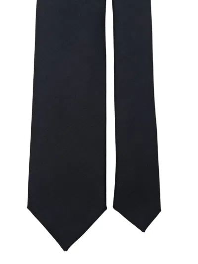 Lardini Pointed-tip Wool Tie In Black