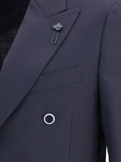 Lardini Double-breasted Blazer In Blue