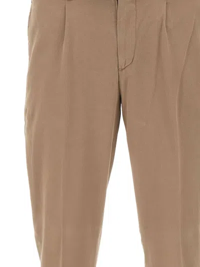 Devore Single-pleat Chinos In Neutral