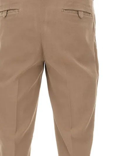 Devore Single-pleat Chinos In Neutral
