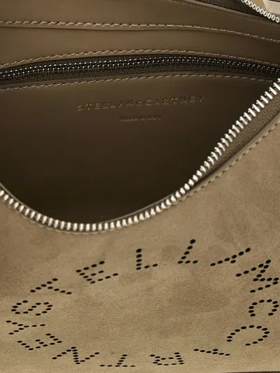 Stella Mccartney Small Shoulder Bag With Adjustable Strap And Suede Finish In Gray