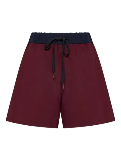 Blanca Vita Drawstring Shorts In Burgundy