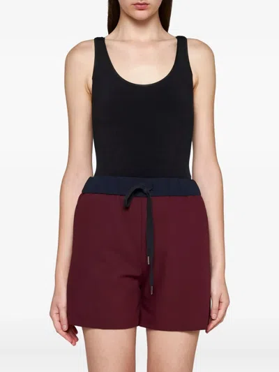 Blanca Vita Drawstring Shorts In Burgundy