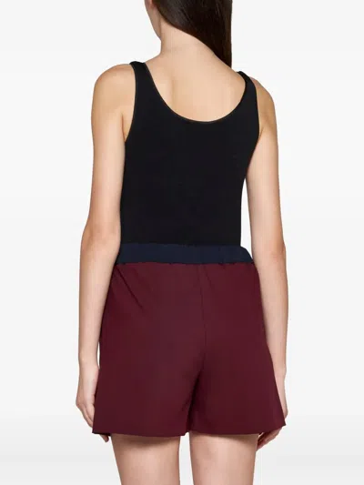 Blanca Vita Drawstring Shorts In Burgundy