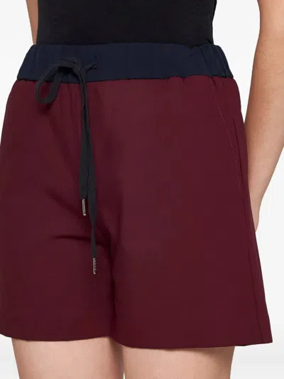 Blanca Vita Drawstring Shorts In Burgundy